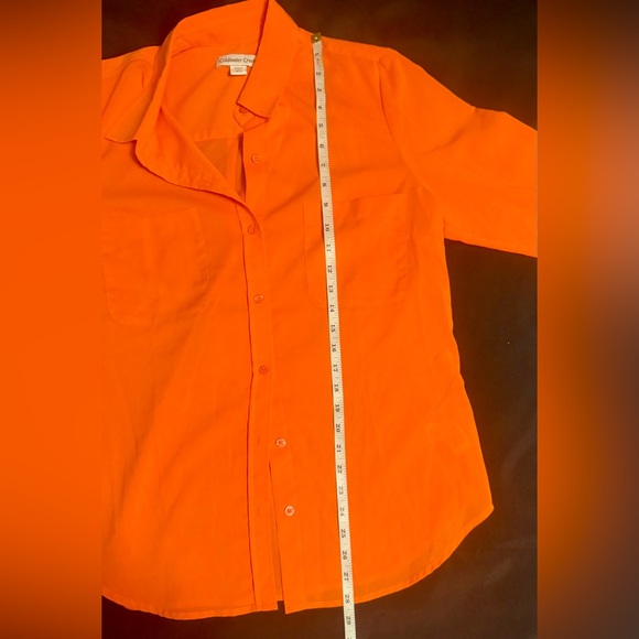 Coldwater Creek Orange women’s button-down, long sleeve blouse.Size medium. EC! - Picture 6 of 13